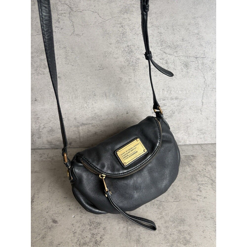 MARC BY MARC JACOBS Classic Q Mini NATASHA Leather Crossbody Bag Purse Black